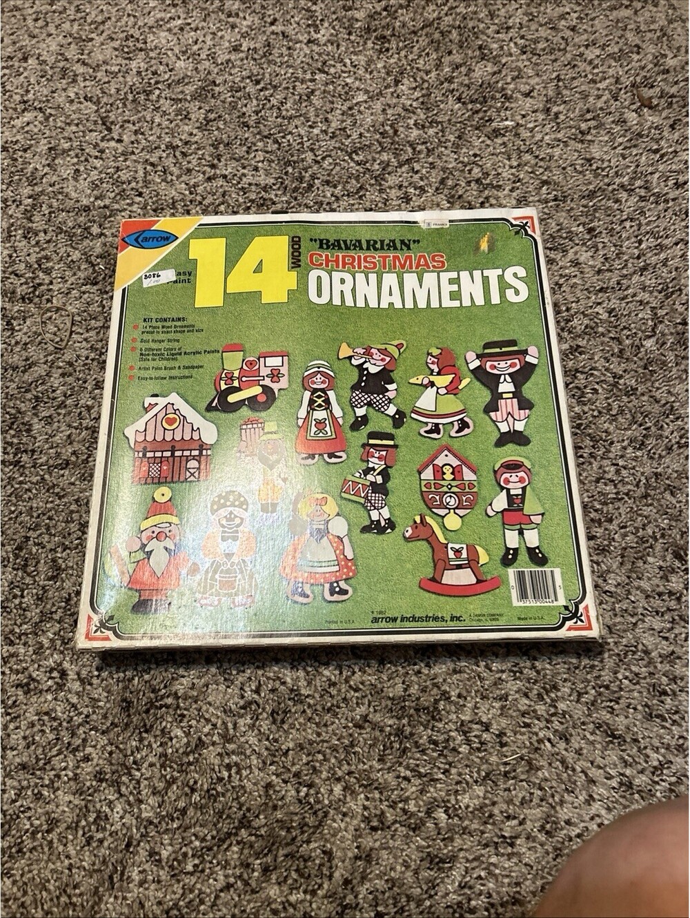 Vintage 1982 ARROW Bavarian Wood Christmas Ornaments New In Box